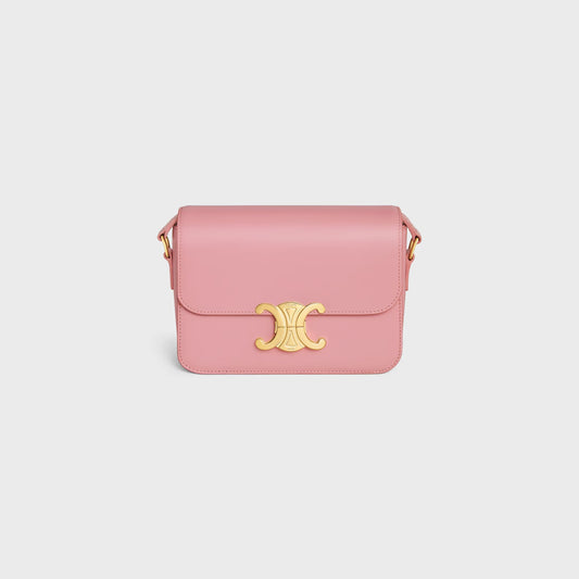 Borsa Teen Triomphe in pelle di vitello lucida rosa