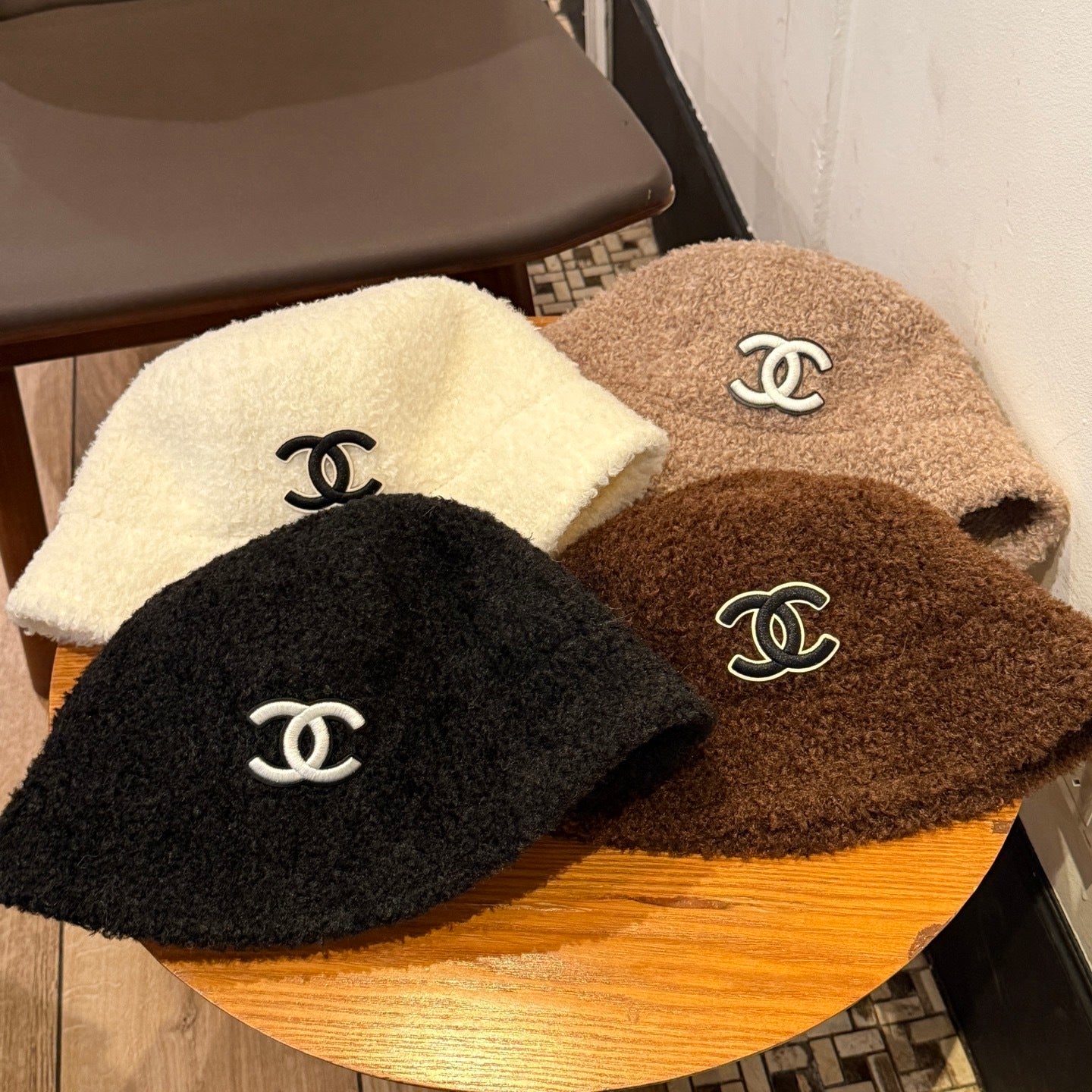 Soft faux leather bucket hat CC