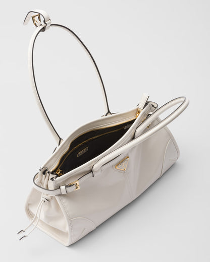 Bonnie mittelgroße Handtasche aus weißem Leder