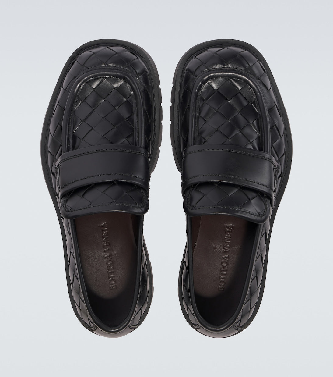 Haddock Braided black leather loafers with rubber sole