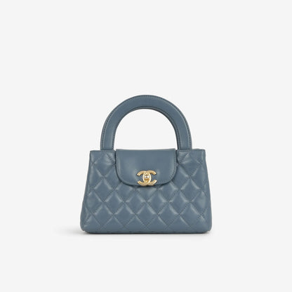 Small Kelly Re-Edition - Pelle di agnello blu