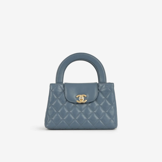 Small Kelly Re-Edition - Pelle di agnello blu