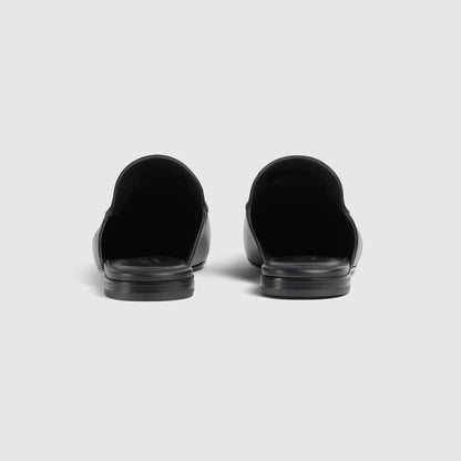Sabot uomo con Morsetto in pelle nera