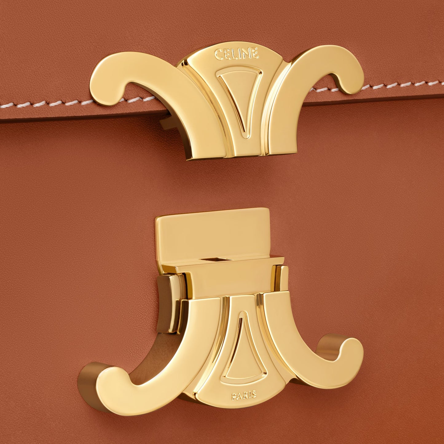 Borsa Teen Triomphe in pelle di vitello naturale CUOIO