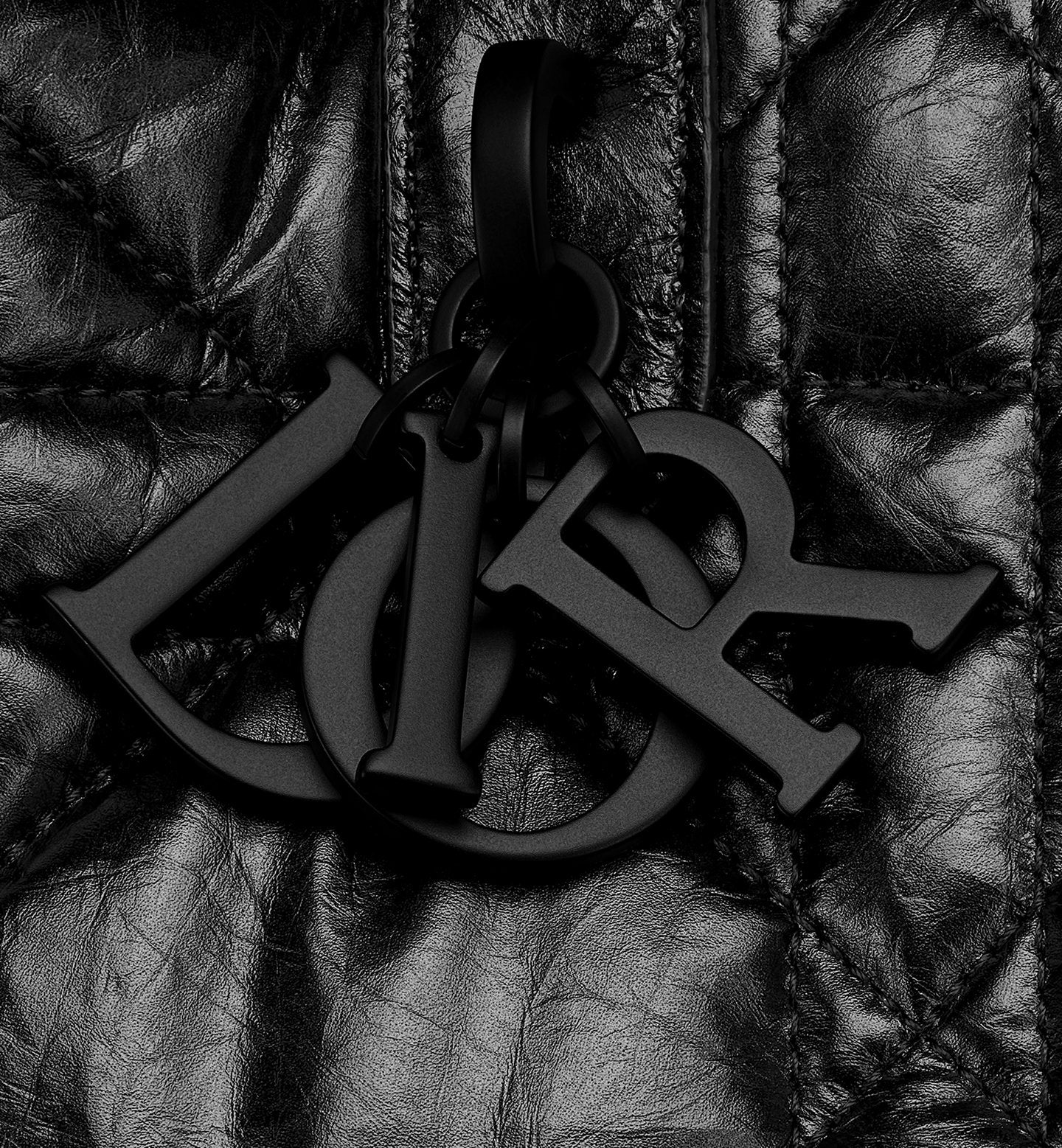 Medium Toujours Bag in Black Crinkled Calfskin with Macrocannage Motif
