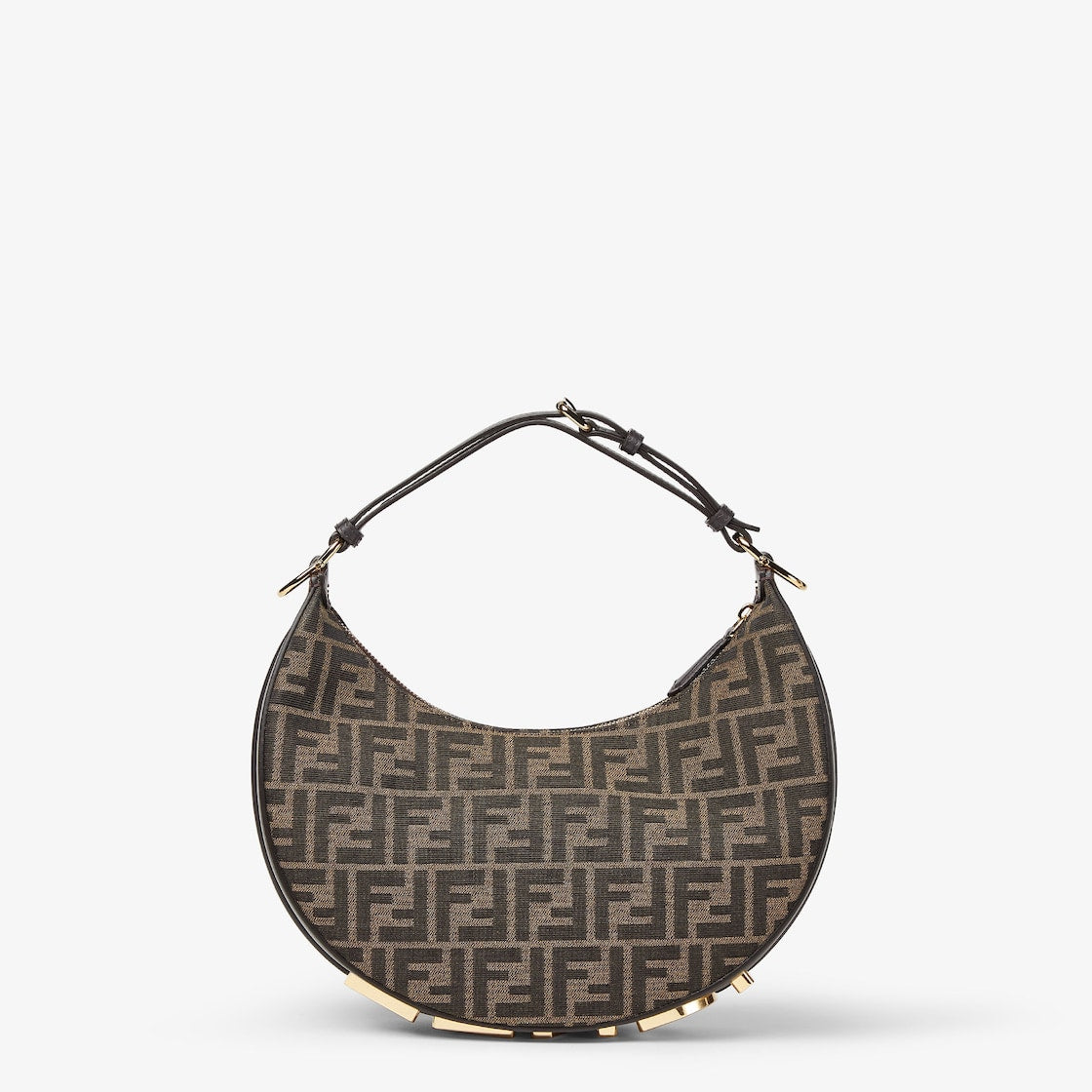 Borsa in tessuto jacquard Fendigraphy Small Brown FF