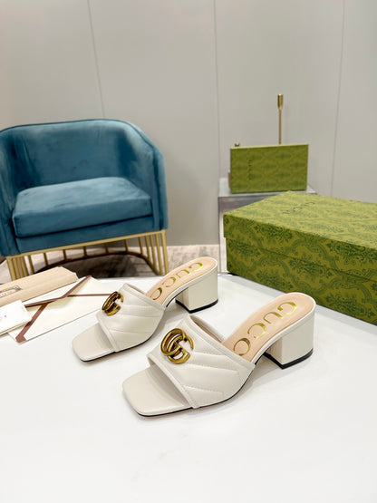 Sandali Slide Doppia G Bianco