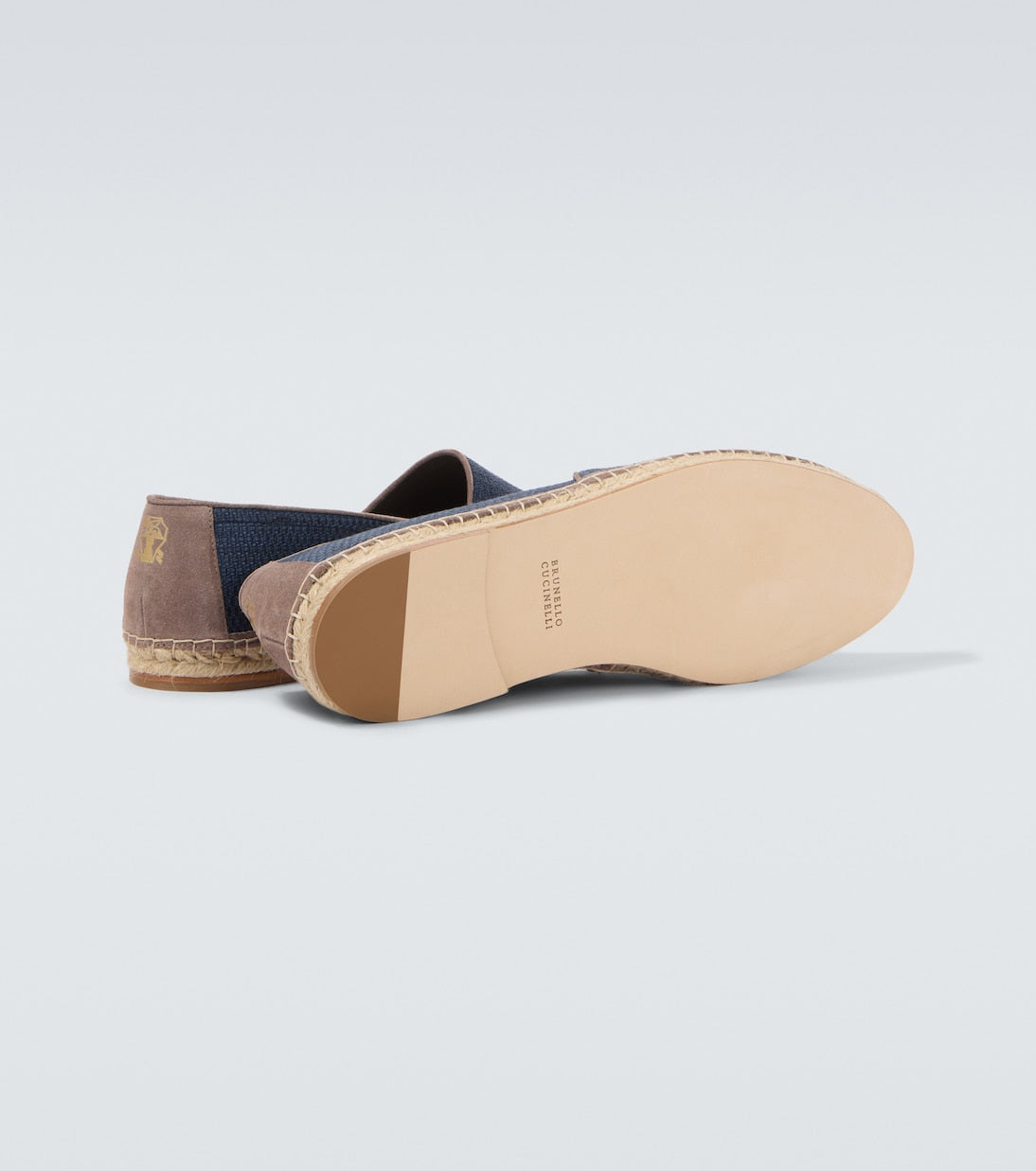 Canvas espadrilles with blue suede trim