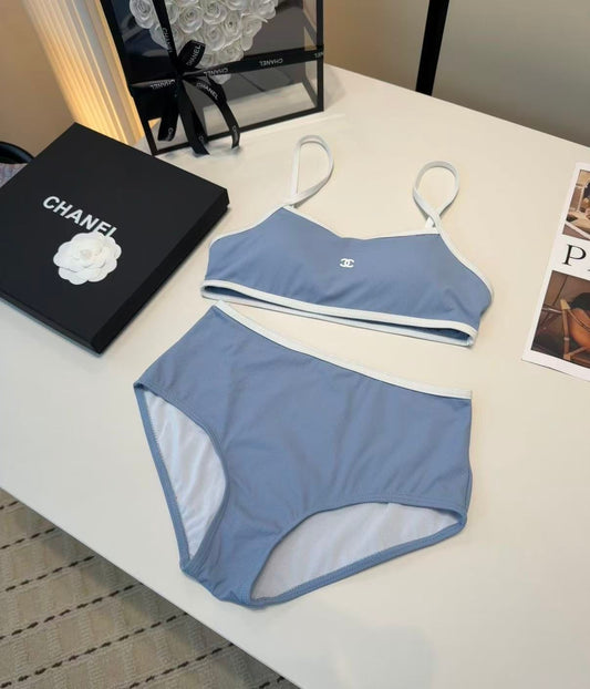 Bikini Set Vita Alta Blu