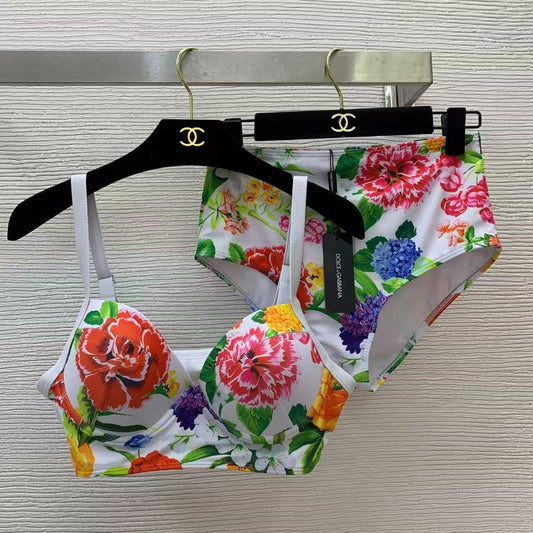 Bikini con Stampa Floreale Ortensie