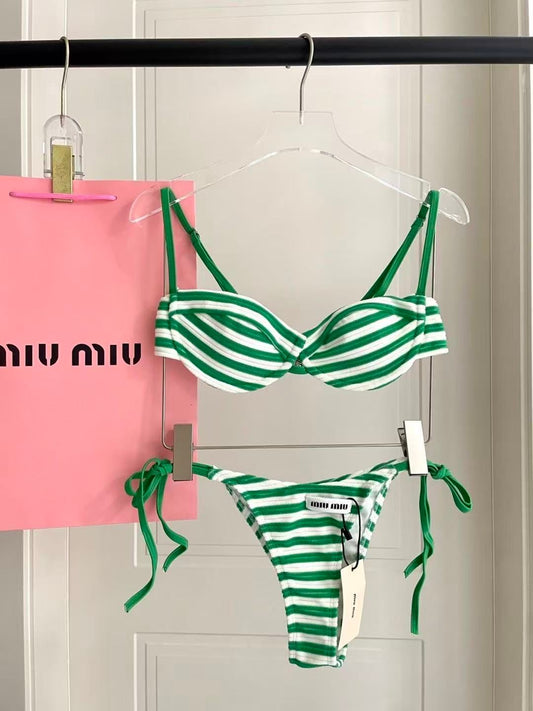 Bikini Set Righe Verde