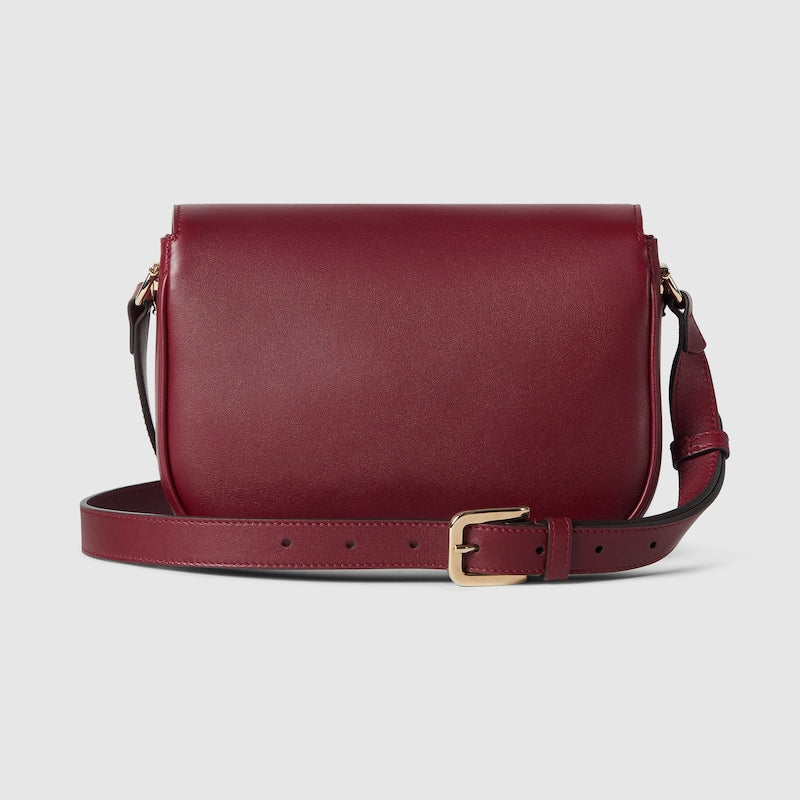Borsa a spalla GG Horsebit 1955 Soft Piccola Rosso
