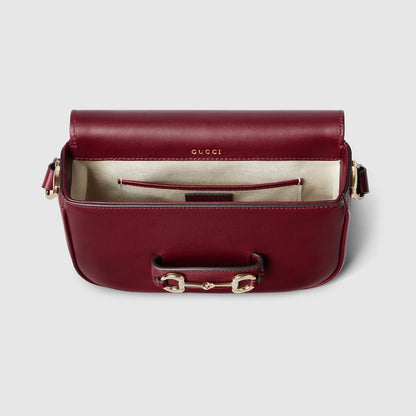 Borsa a spalla GG Horsebit 1955 Soft Piccola Rosso