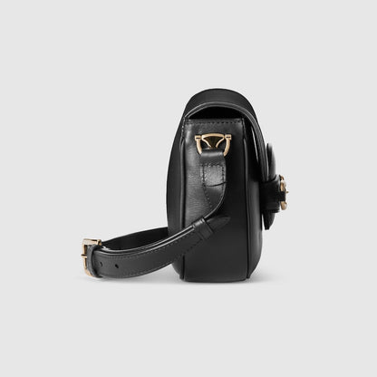 Borsa a spalla GG Horsebit 1955 Soft Piccola Nero