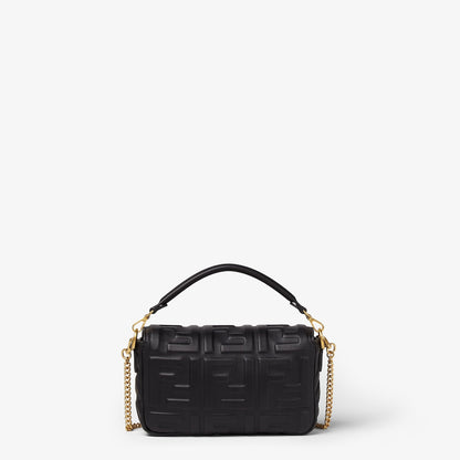 Baguette Mini in nappa nera con motivo FF