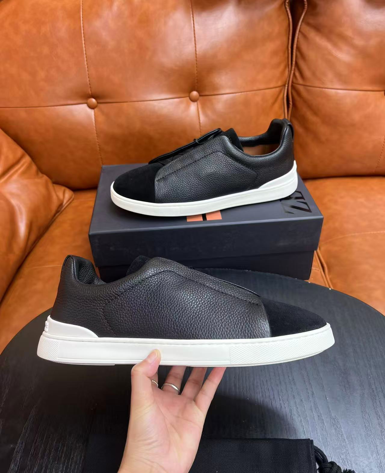 Dark Blue/White Triple Stitch SECONDSKIN Sneakers