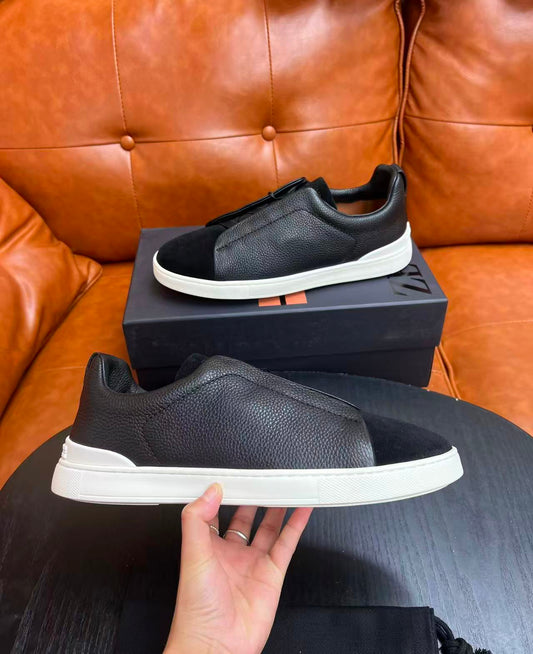 Dunkelblaue/weiße SECONDSKIN Sneaker mit dreifacher Naht