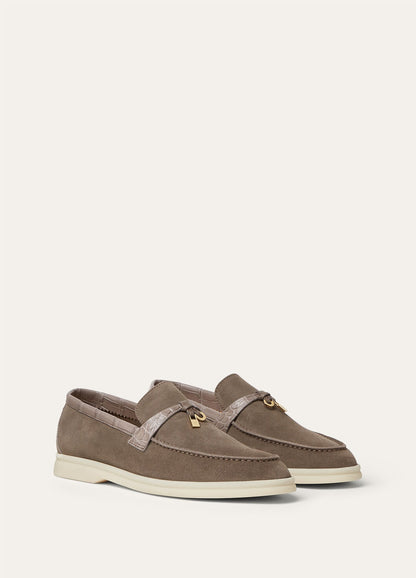 Mocassini Summer Charms Walk in Suède Grigio Donna