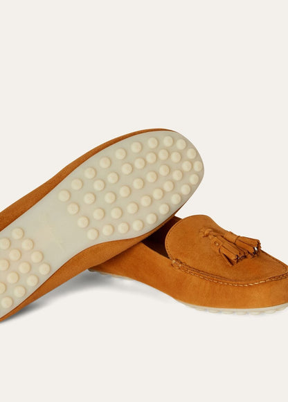 Mocassini Dot Sole Walk in Suède Arancione Donna