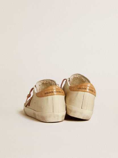 Stella in pelle e talloncino in pelle stampa coccodrillo