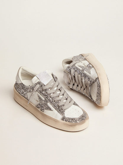 Pelle bianca e glitter