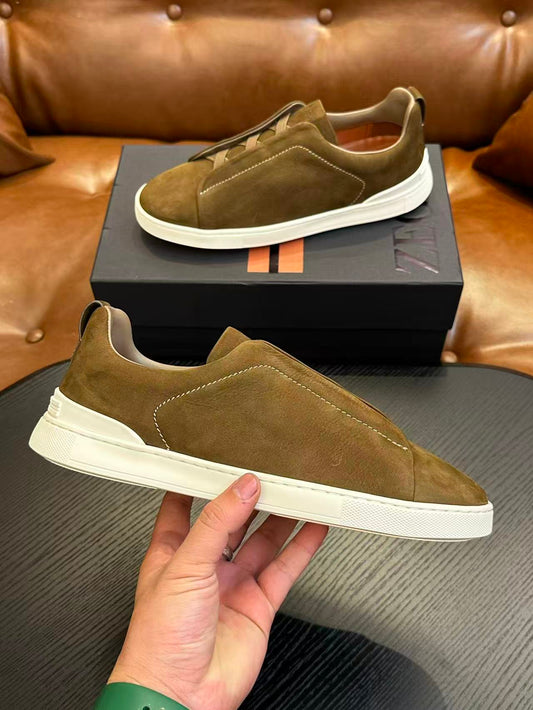Khaki Olive Triple Stitch SECONDSKIN Sneakers