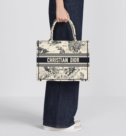 Dior Book Tote Zodiac latte e nero