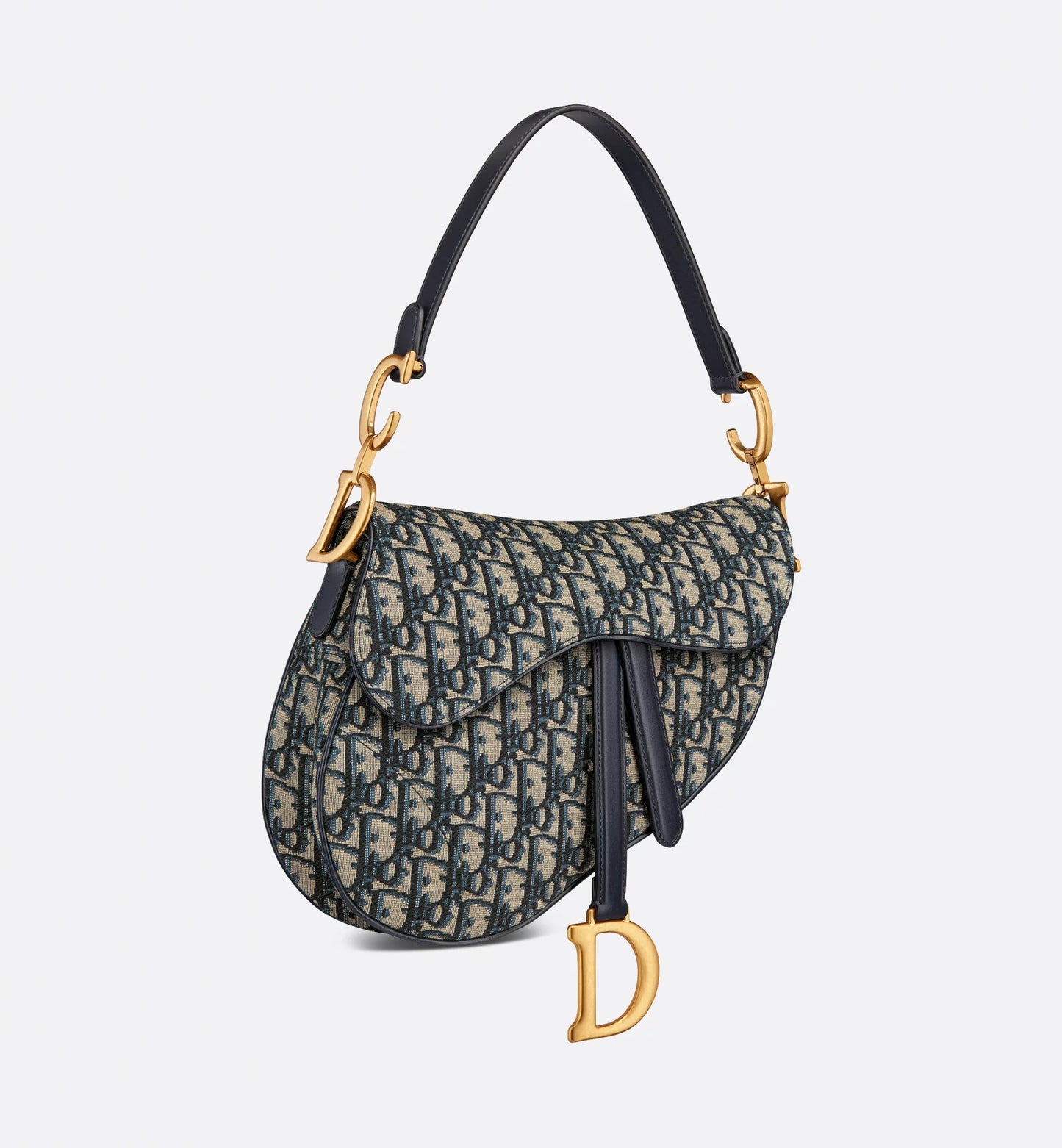 Saddle Bag Jacquard Dior Oblique blu
