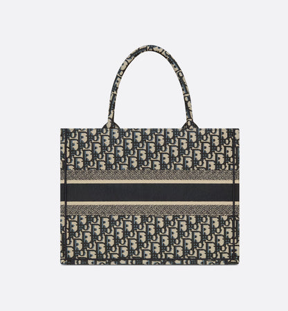 Dior Book Tote Oblique écru e blu