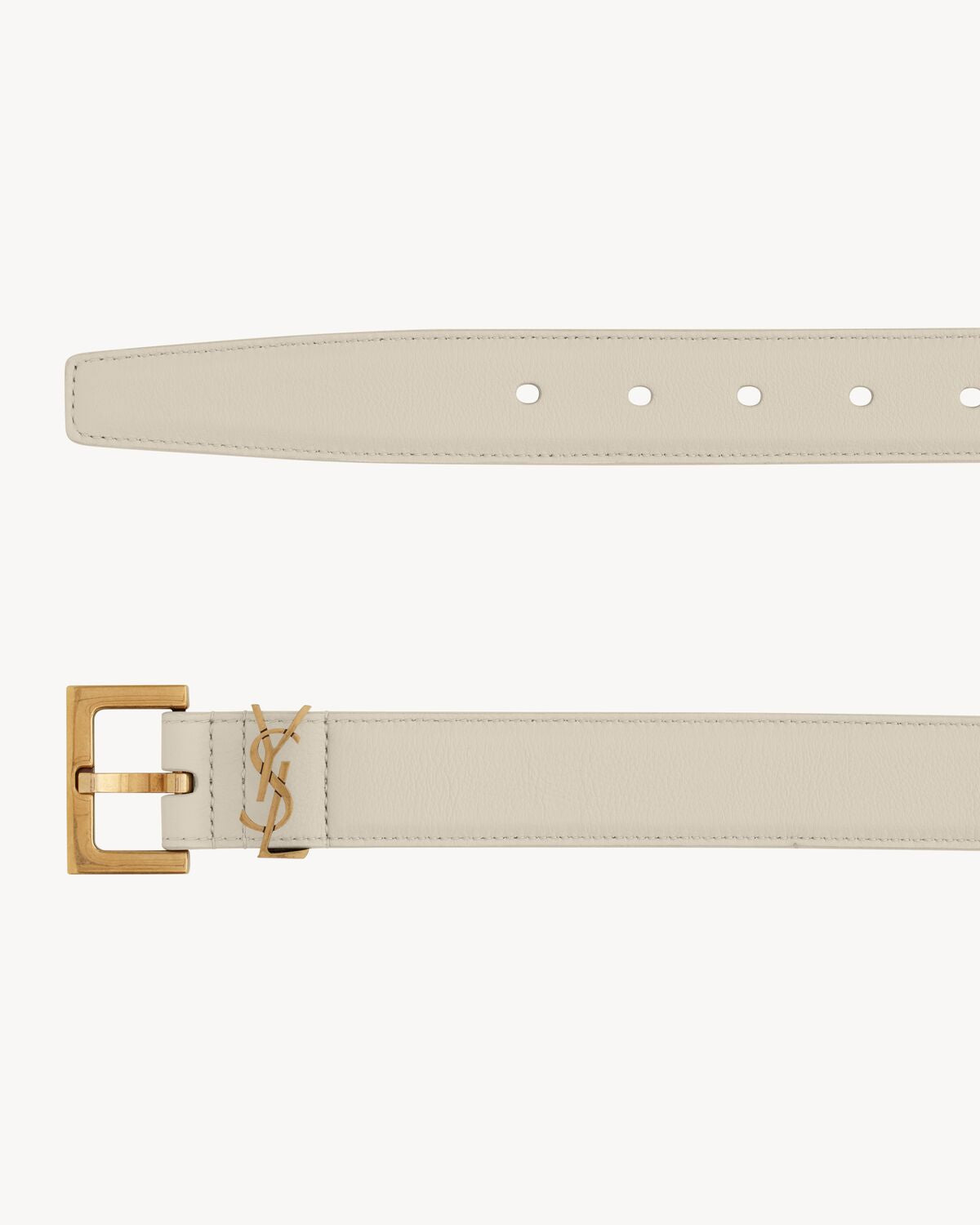 CASSANDRE CINTURA CON FIBBIA QUADRATA IN PELLE LUCIDA BIANCO