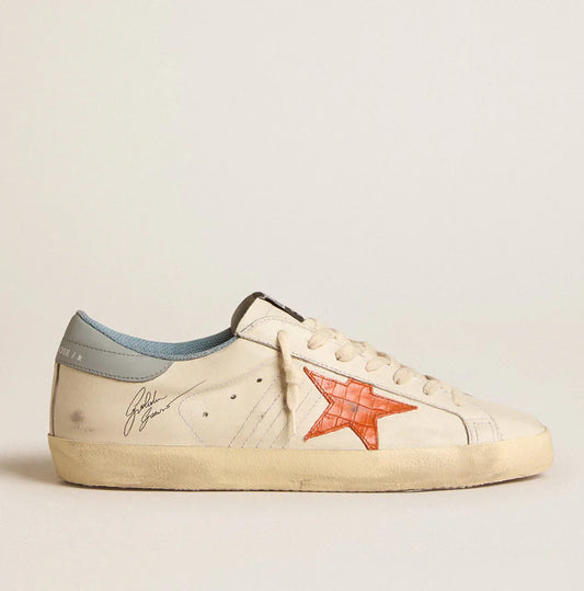 Stella stampa coccodrillo e talloncino azzurro argento