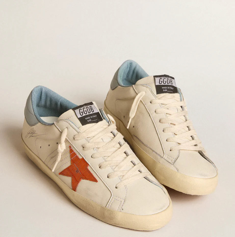 Stella stampa coccodrillo e talloncino azzurro argento