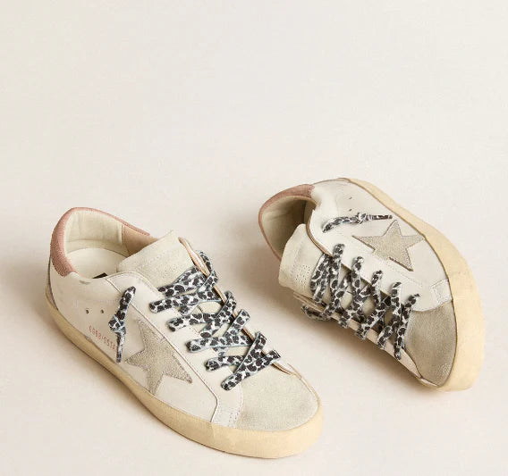 Stella in suede ghiaccio e talloncino rosa stampa lucertola