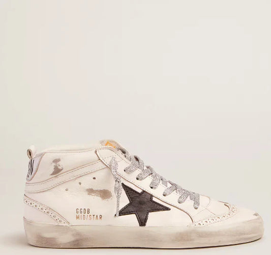 Talloncino laminato e lacci glitter