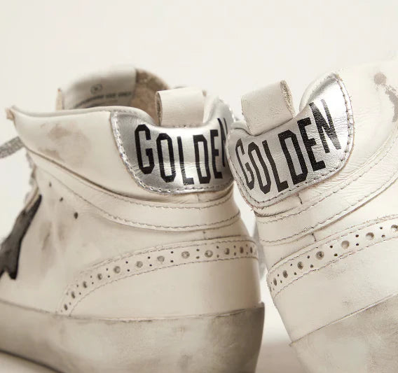 Talloncino laminato e lacci glitter