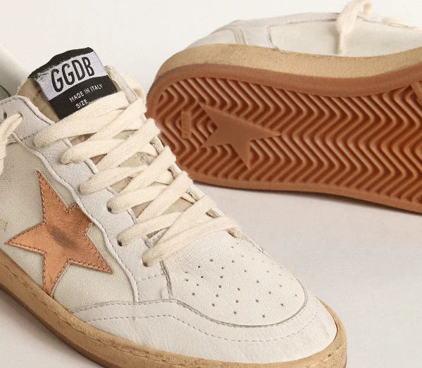 LTD in canvas e nappa con stella in pelle laminata bronzo