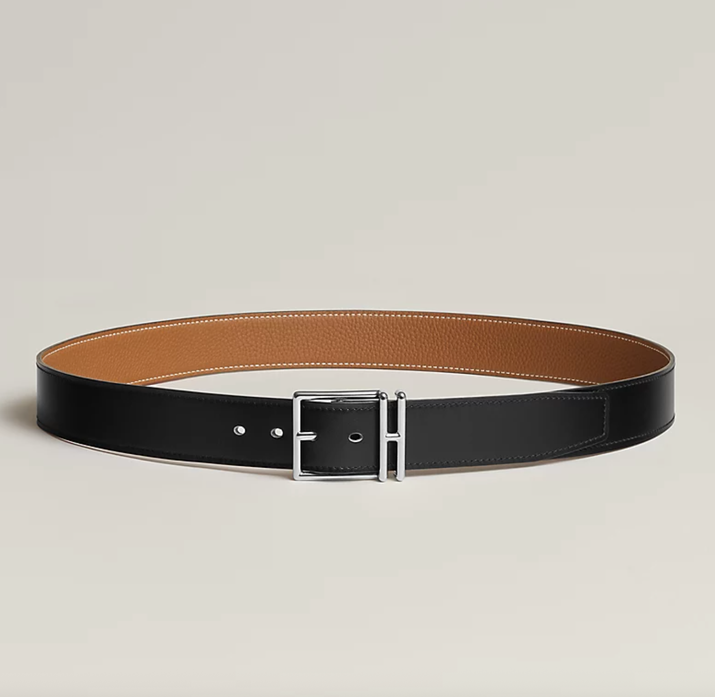 Cintura reversibile Nathan 32 Nero/Oro Uomo