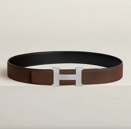 Fibbia da cintura Constance & Pelle reversibile per cintura 38 mm Nero/Cioccolato Uomo