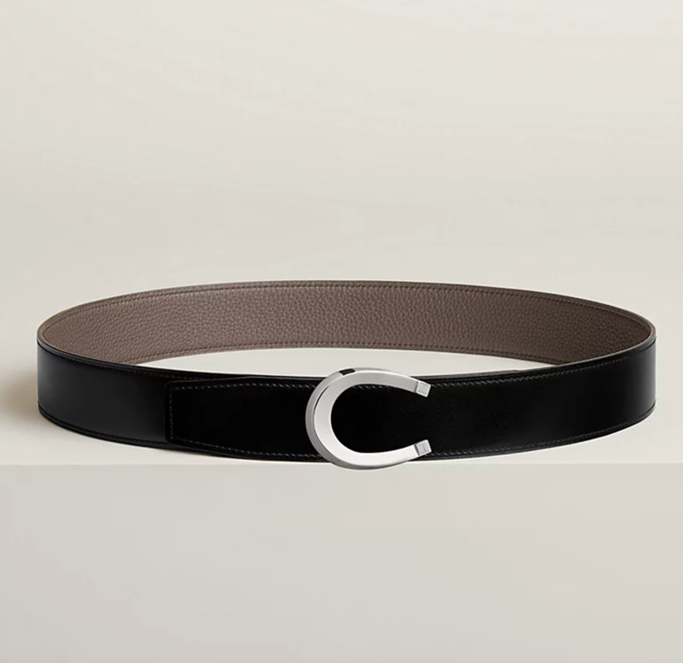 Fibbia da cintura Luck & Pelle reversibile per cintura 38 mm Nero / Peltro Uomo