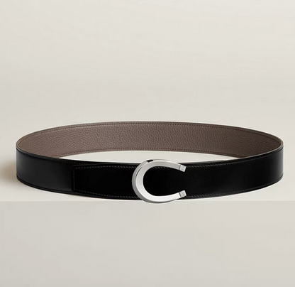 Fibbia da cintura Luck & Pelle reversibile per cintura 38 mm Nero / Peltro Uomo