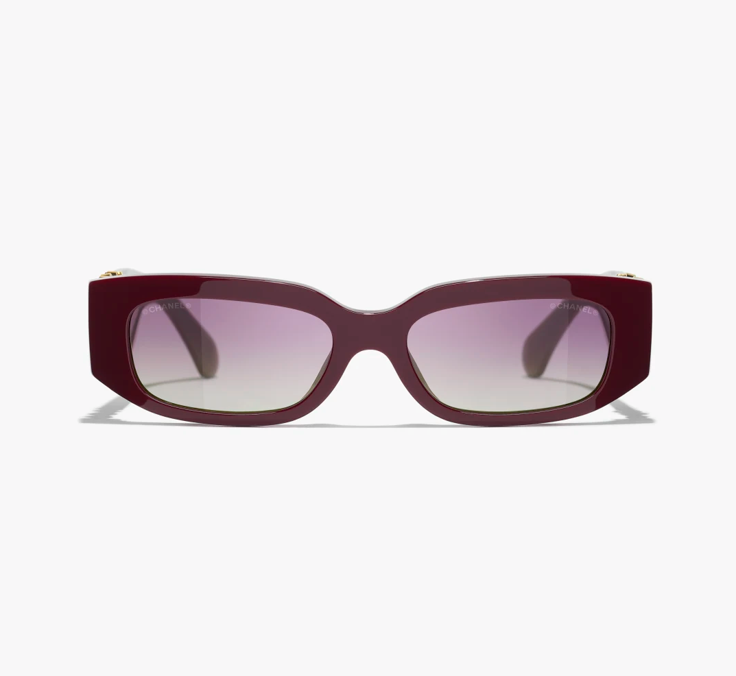 Occhiali ovali da sole Borgogna