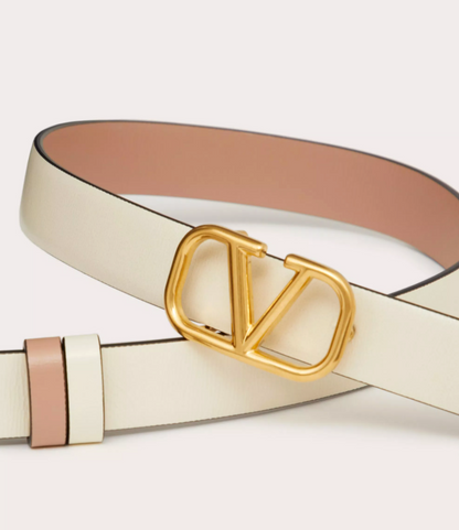 Cintura Reversibile Vlogo Signature In Vitello Lucido 20 Mm