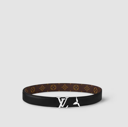 Cintura Pretty 30 mm reversibile nero con fibbia in argento donna