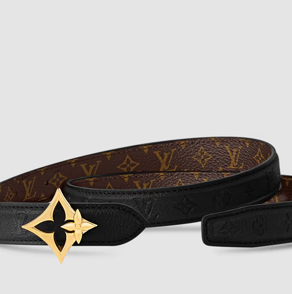 Cintura Flowergram 20 mm reversibile Monogram Nero Donna