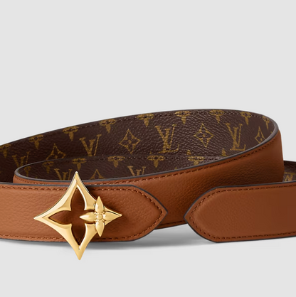 Cintura Flowergram 30 mm reversibile Marrone Donna