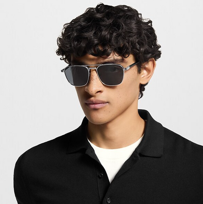 Occhiali da sole Signature Metal Square Argento Uomo