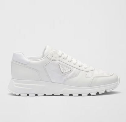 Sneakers alte in pelle e Re-Nylon Bianco