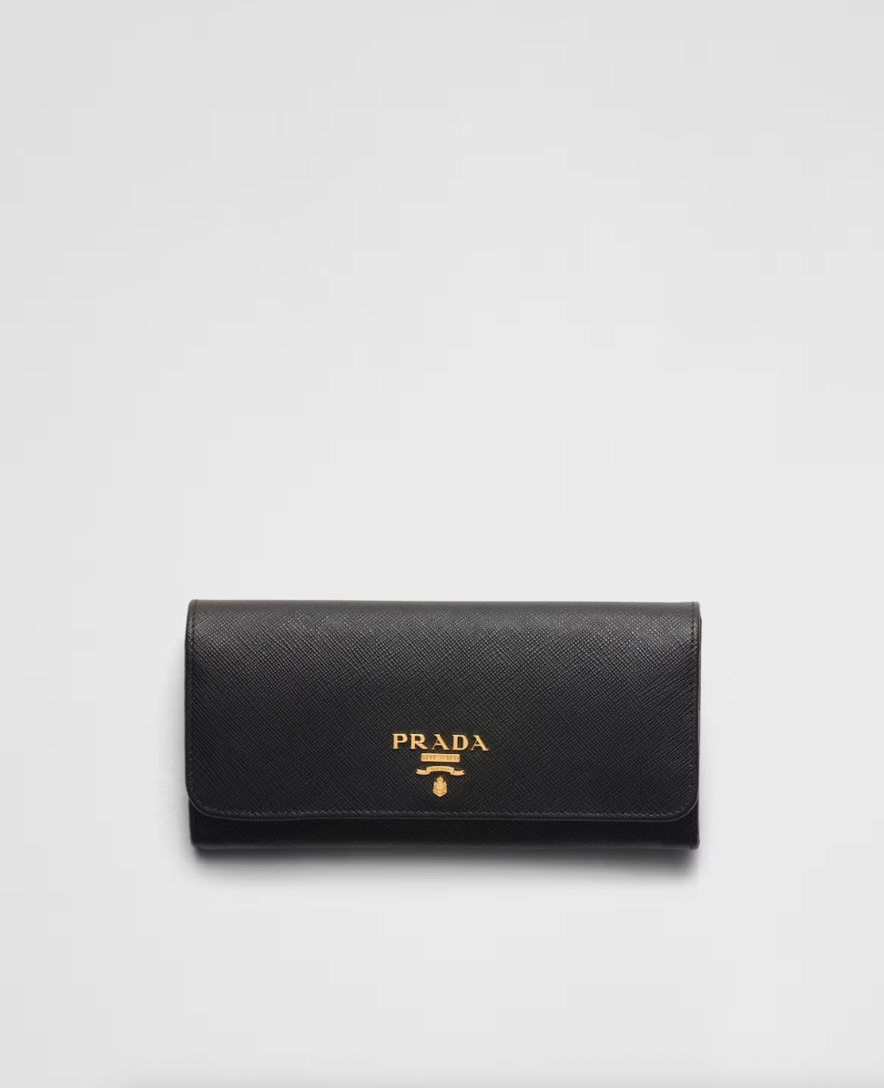 Portafoglio grande in Saffiano nero