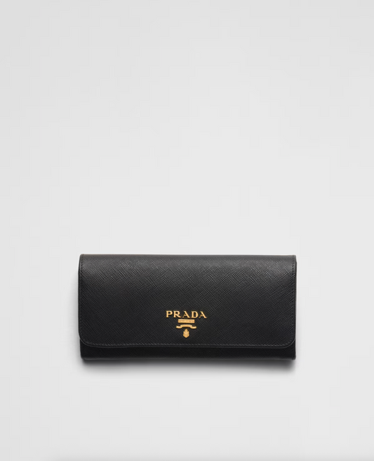 Portafoglio grande in Saffiano nero