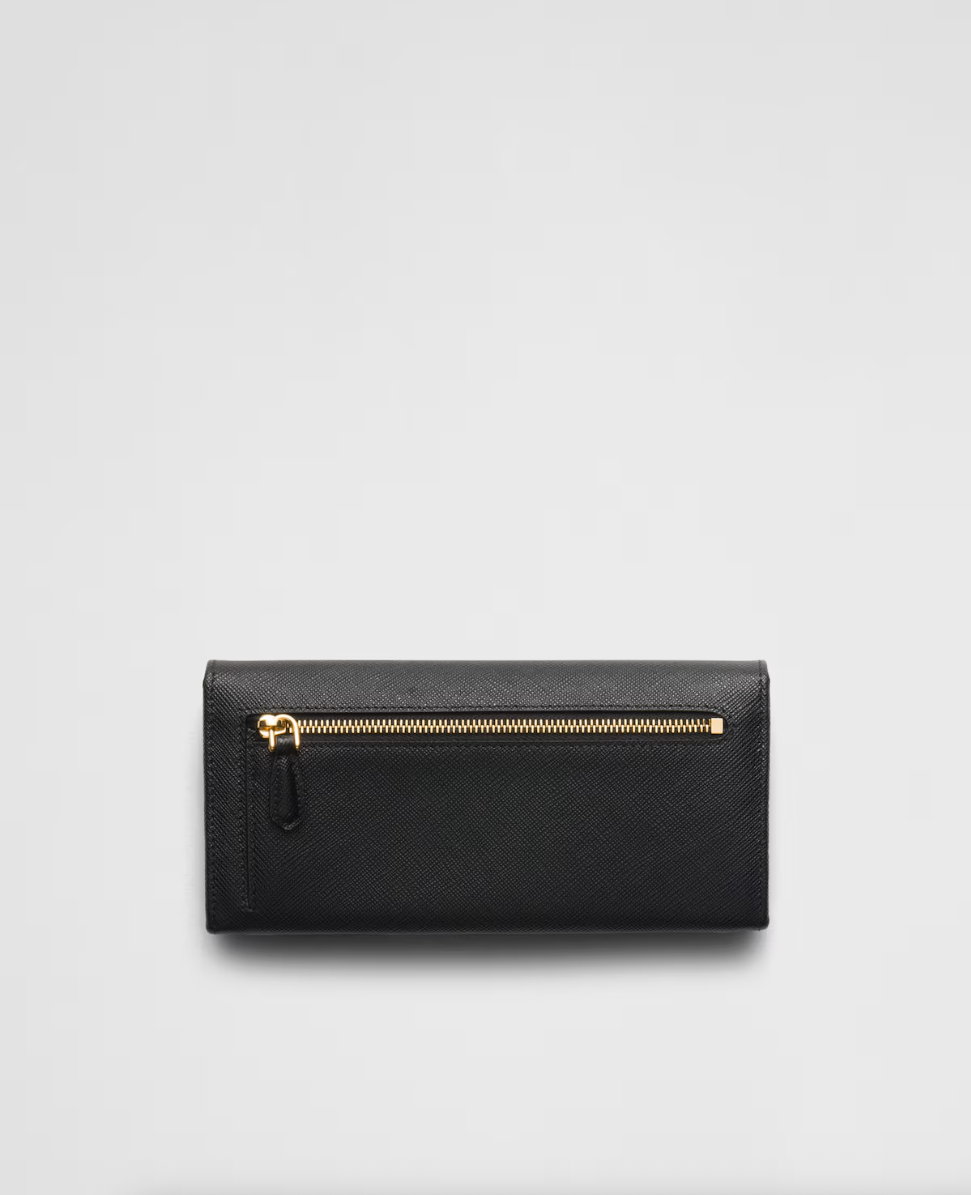 Portafoglio grande in Saffiano nero